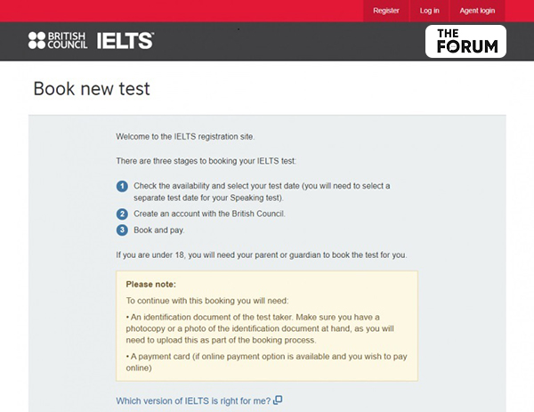 Đăng kí thi IELTS online BC