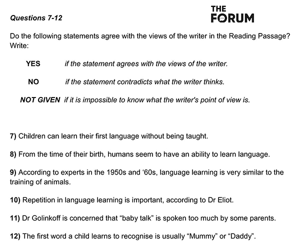Information identification questions